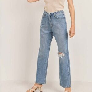 Just Black Denim High Rise Long Straight Jean